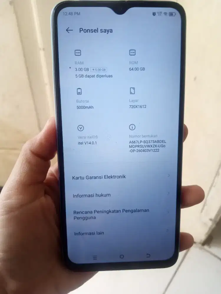 Hp.itel a50 ram3+5/64