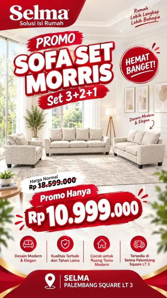 KREDIT SOFA BISA , SYARAT HANYA KTP PROMO FREE 2X CICILAN