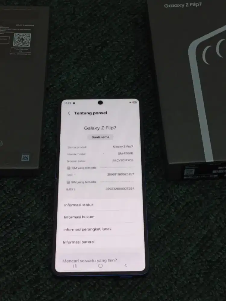 Samsung Z Flip7 12/512GB
Warna Blue Shadow
SEIN Resmi Indonesia