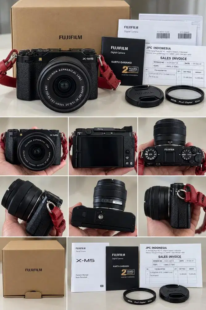 FUJIFILM X-M5 KIT 15-45MM – MULUS – FULLSET – GARANSI FUJIFILM