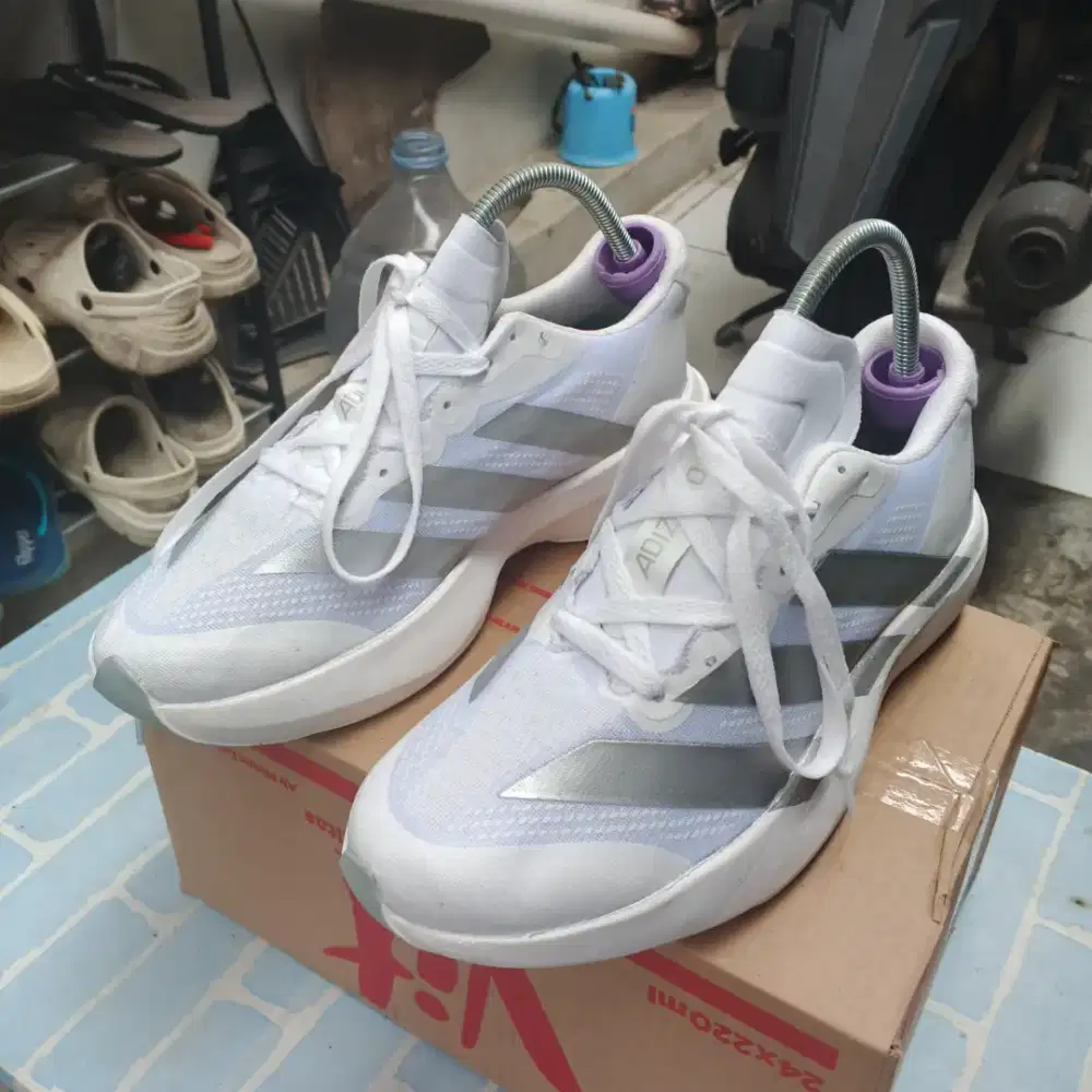 Adizero SL 2.0/Adizero Adios White Silver Metallic Running Shoes