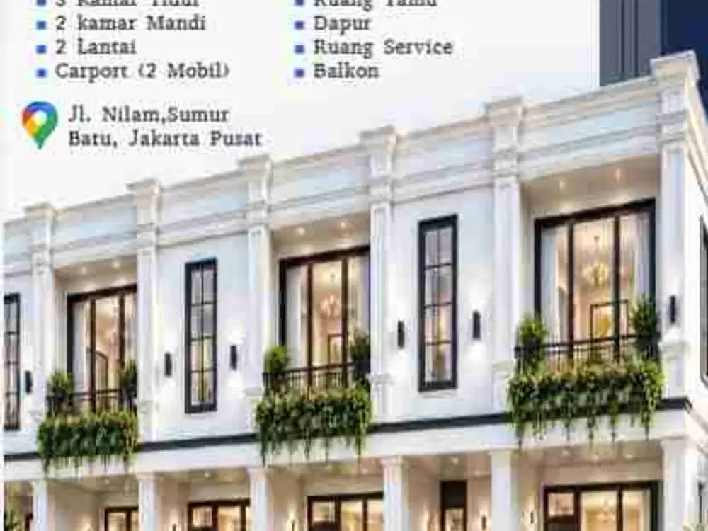 Cluster Modern Elegant Strategis 2 Lantai di Jl Nilam, Sumur Batu, Jakarta Pusat