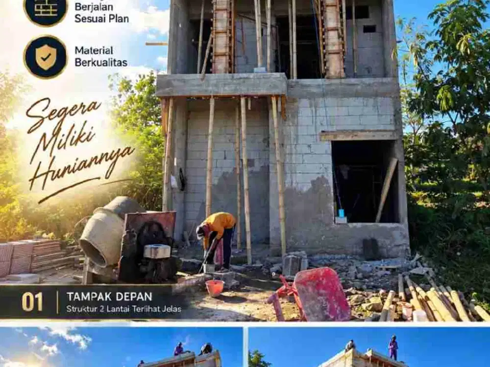 Rumah Murah 2 Lantai 5 Menit Kampus UII, Proses Bangun Sudah 50%