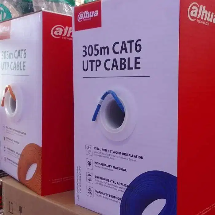 Dahua Kabel LAN UTP Cat6 PFM922I-6UN-C 305 Meter Biru Blue CCA 22%-31%
