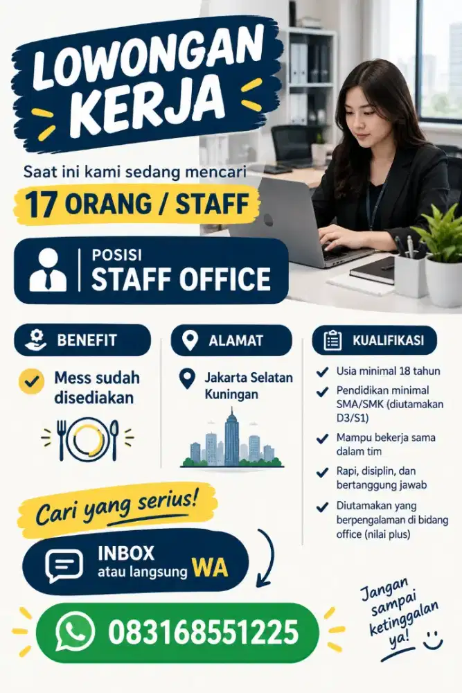 Lagi butuh staff/orang