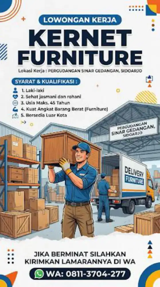 Dibutuhkan Helper atau Kernet