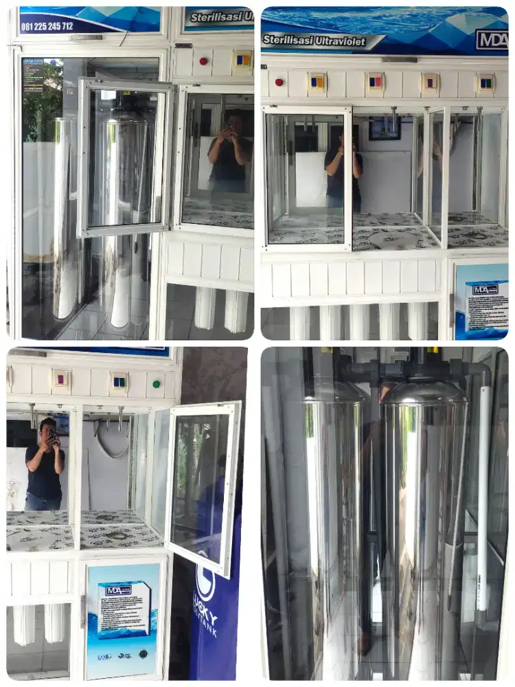 Satu set mesin alat air isi ulang satu set plus toren 2,pencuci galon