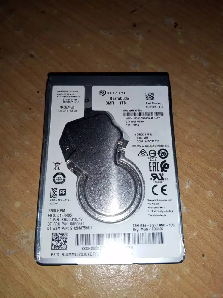 Harddisk Laptop Seagate BaraCuda 1TB