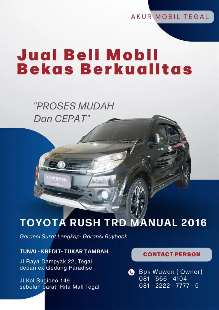 DP 30JT ! TOYOTA RUSH TRD SPORTIVO MT 2016 HITAM SIAP PAKAI ISTIMEWA