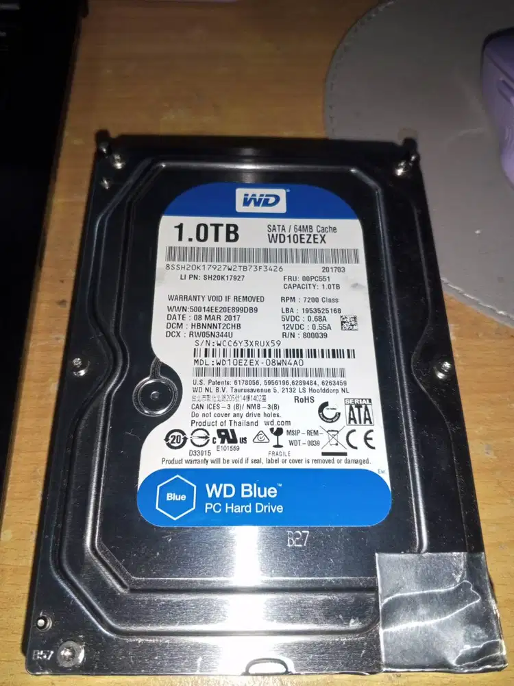 Harddisk HDD WD 1TB Inch untuk PC DVR NVR CCTV