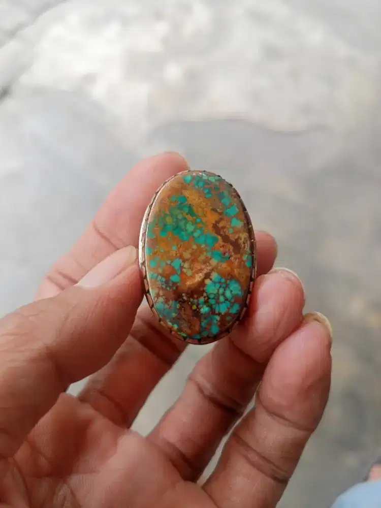 Batu Cincin Akik Permata Natural Turquoise Pirus Persia Hijau