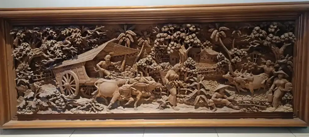PIGURA KAYU 3D ukiran - Dekorasi Kayu 3D tema Pertanian