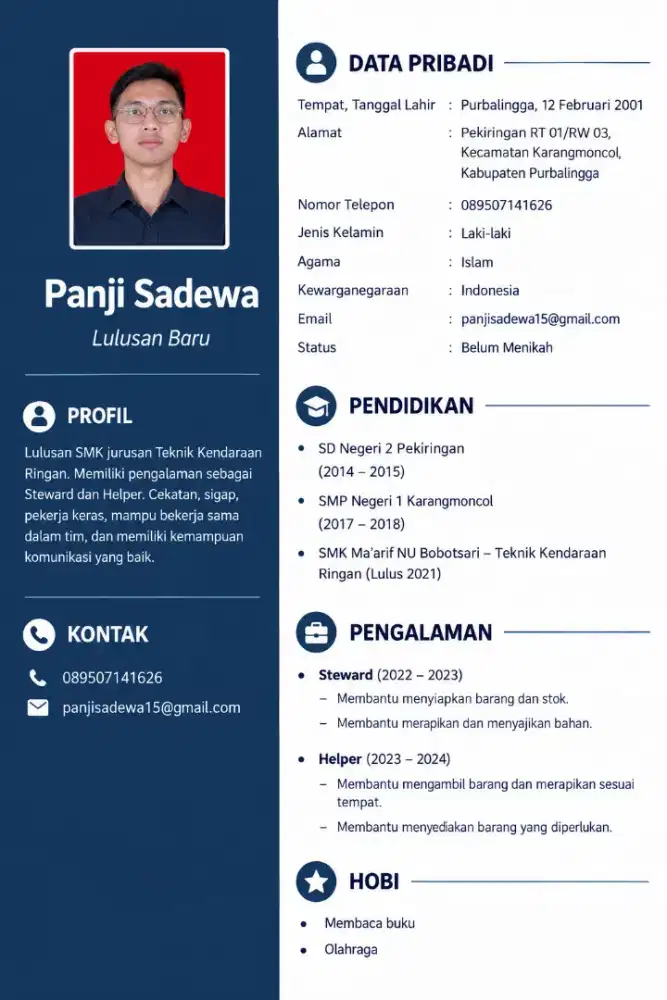 Info loker, bisa langsung berangkat kapan pun