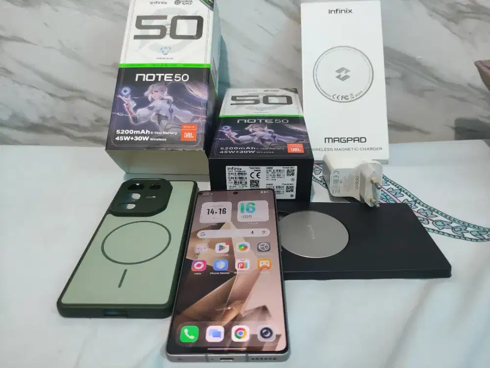 Infinix Note 50 ram 8/256 Lengkap wireless charger