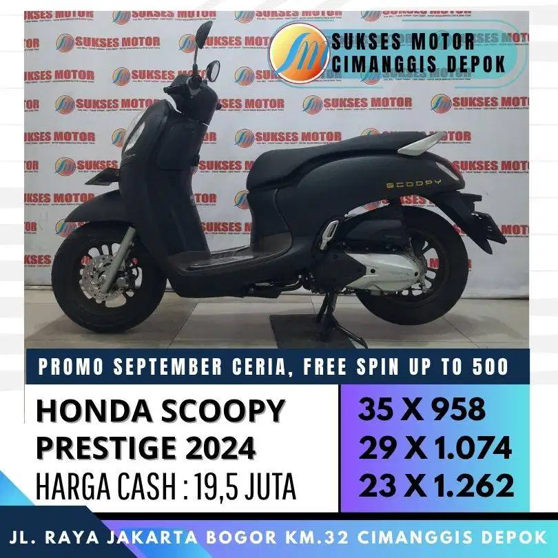 HONDA SCOOPY PRESTIGE 2024 CASH KREDIT PROMO FREE SPIN UP TO 500