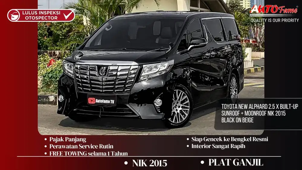 Toyota New Alphard 2.5 X Built-Up Sunroof + Moonroof NIK 2015 Black On