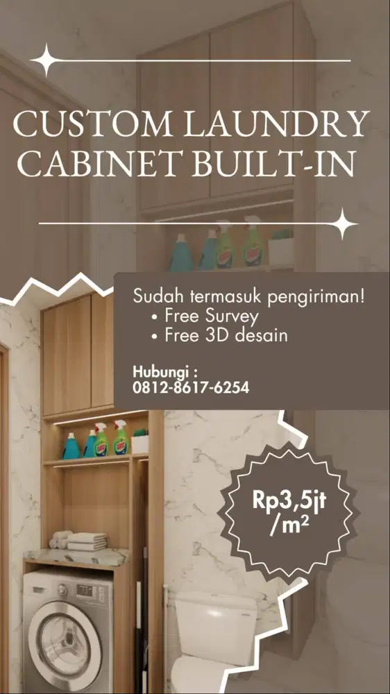 Custom Laundry Cabinet Built-in Minimalist