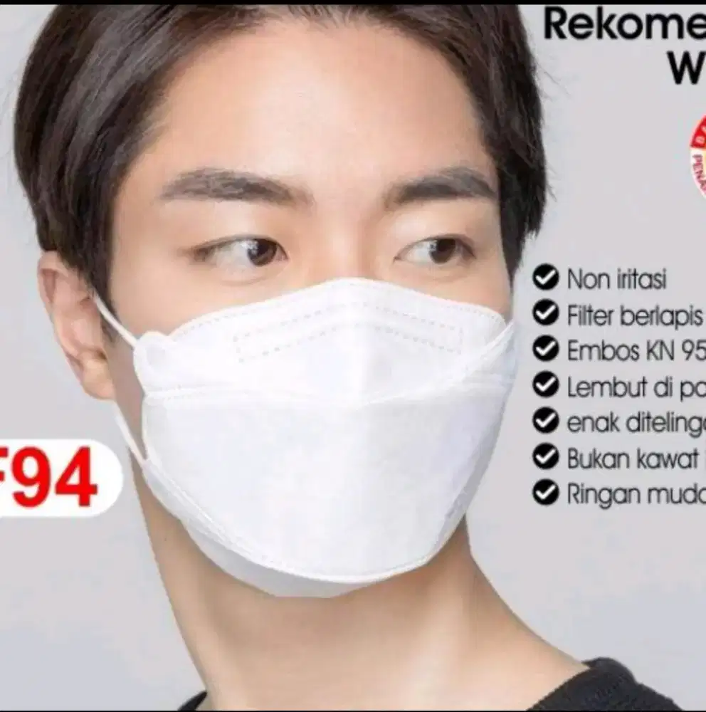 Masker KN95 4 ply, warna Putih