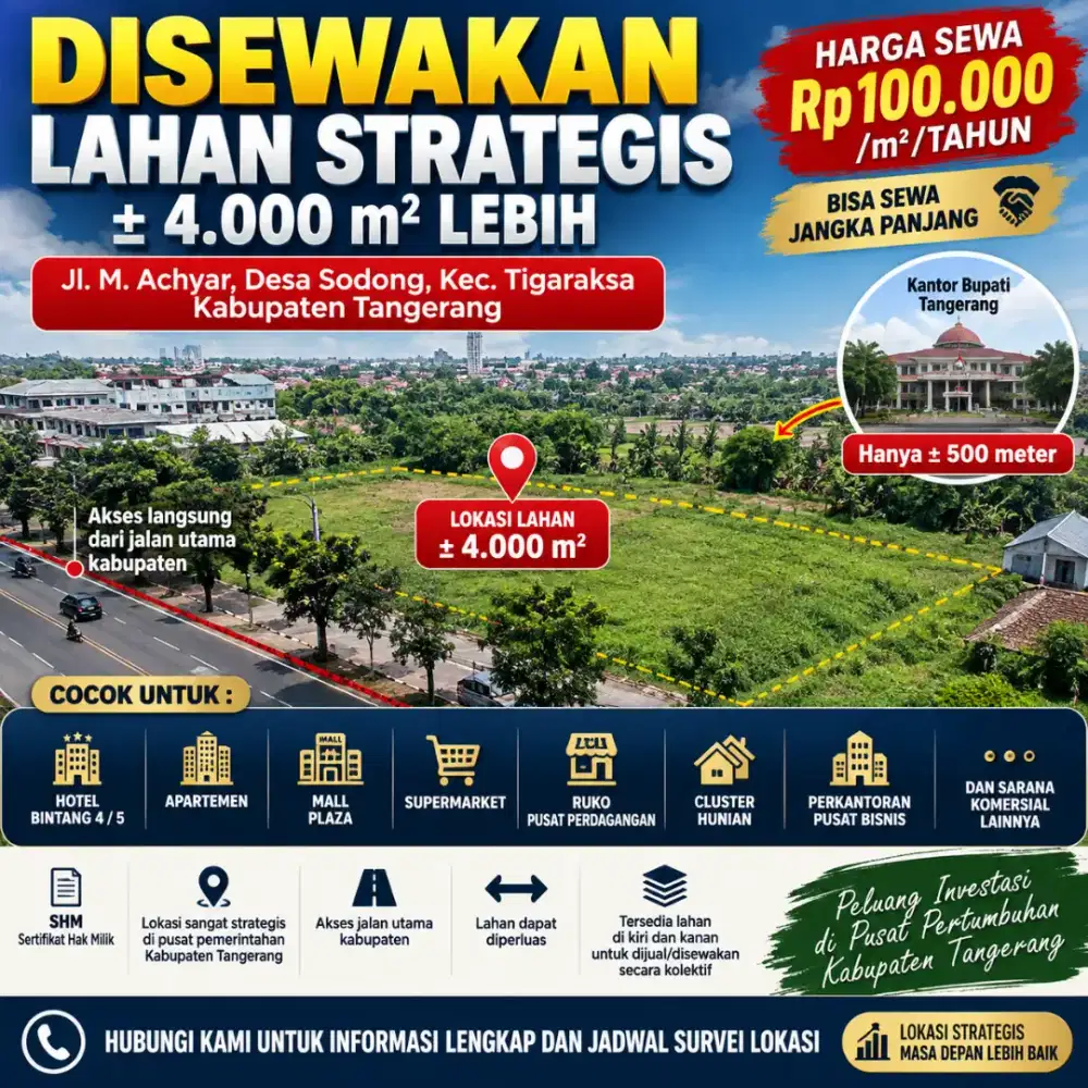 Disewakan Lahan Tanah SHM 4000m