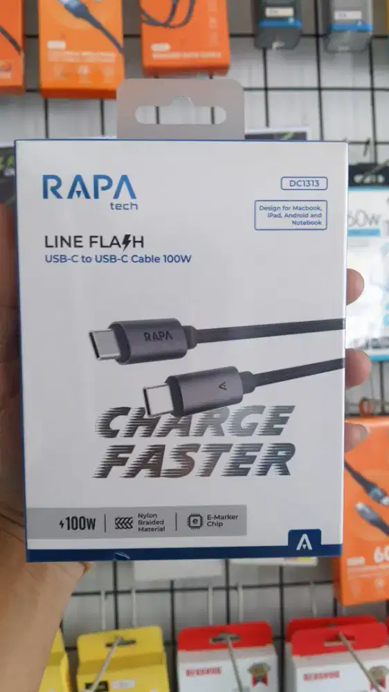 KABEL DATA TYPE-C TO TYPE-C RAPA TECH LINE FLASH