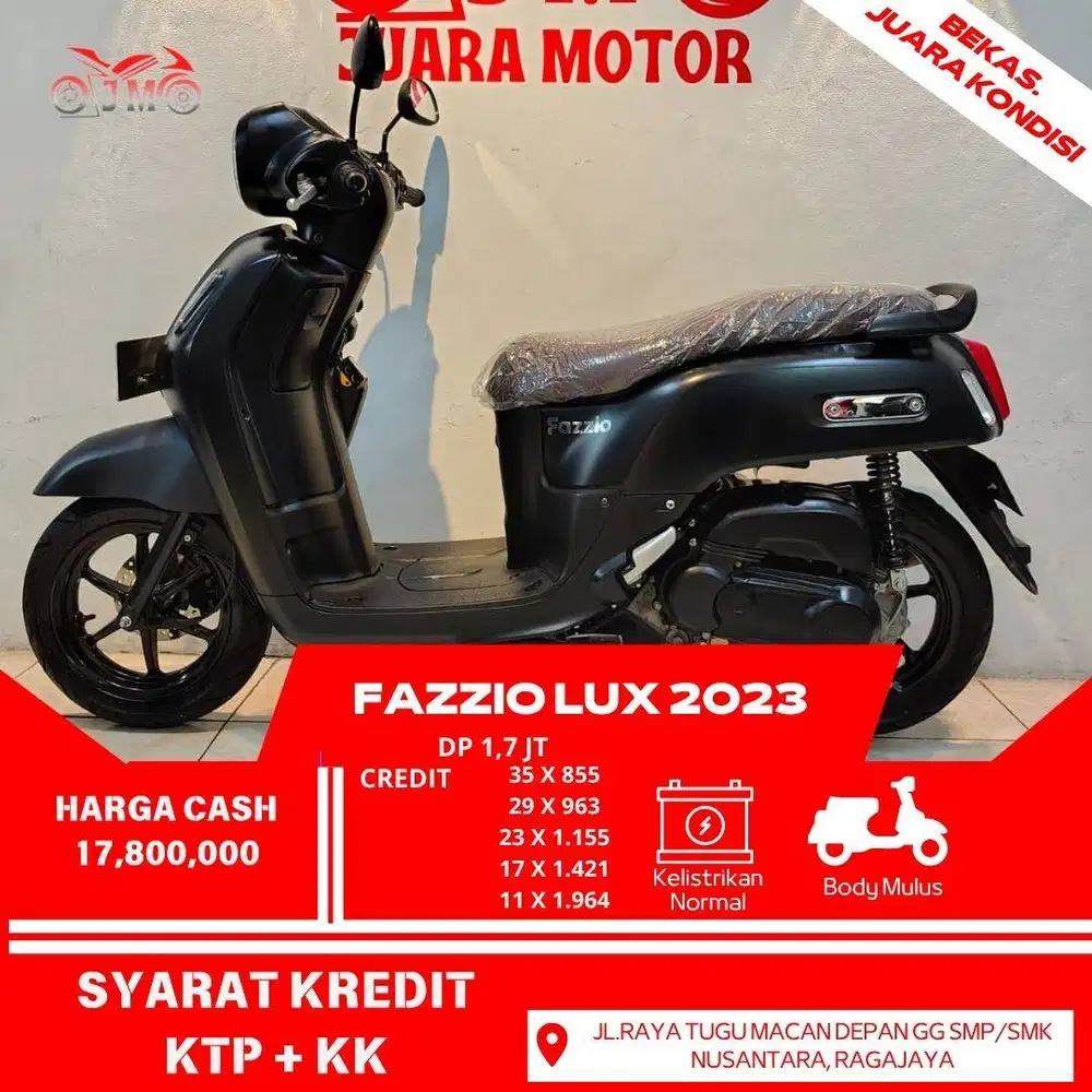 FAZZIO LUX 2023 SURAT LENGKAP KM RENDAH UNIT TERAWAT SIAP PAKAI NO PR