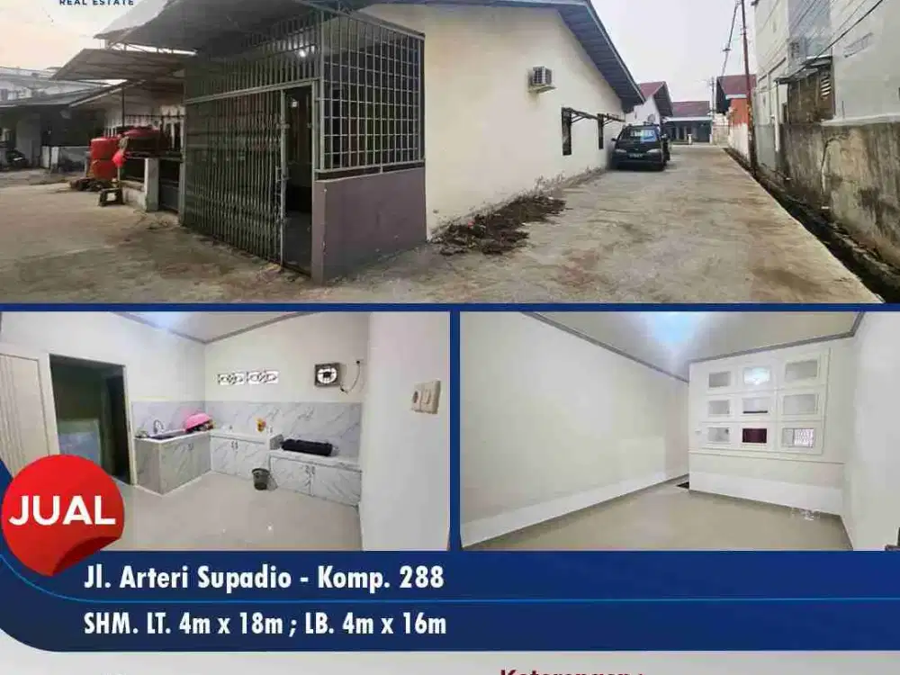 RUMAH POSISI HOOK. JL ARTERI SUPADIO. RUMAH RAPI TERAWAT. SIAP HUNI. AKSES DEKAT MALL. RS. SEKOLAH.. JUAL CEPAT