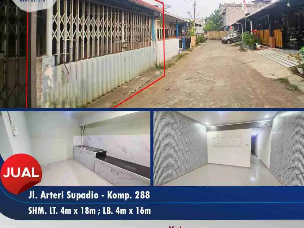 RUMAH DI JL ARTERI SUPADIA KOMP 288 DI JUAL MURAH.. RUMAH SIAP HUNI.. BARU DI RENOVASI. RUMAH RAPI.. AKSES DEKAT MALL RS. SEKOLAH