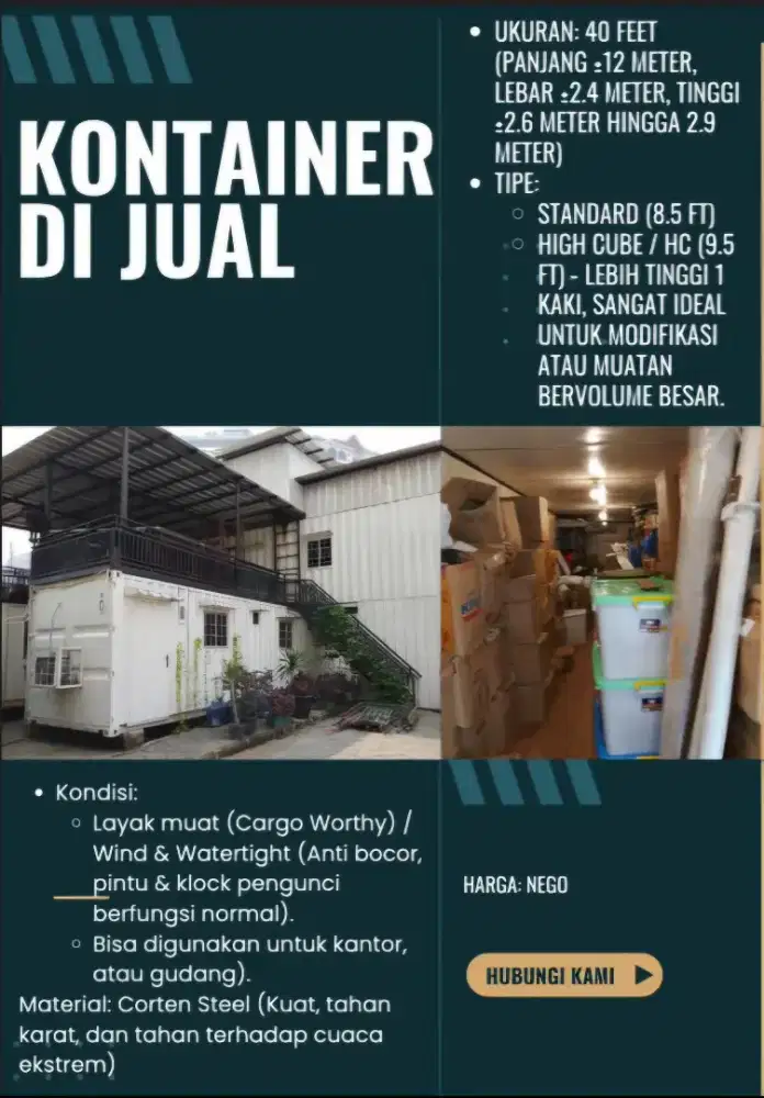 Dijual Office container 40 feets