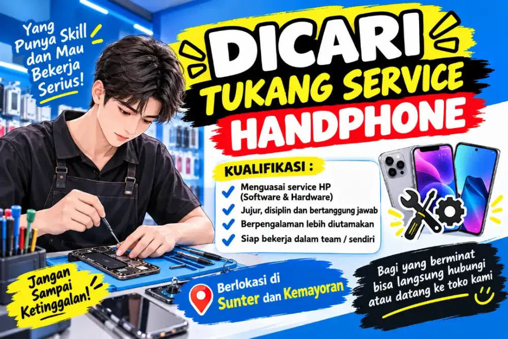 Di butuhkan Tukang Service handphone