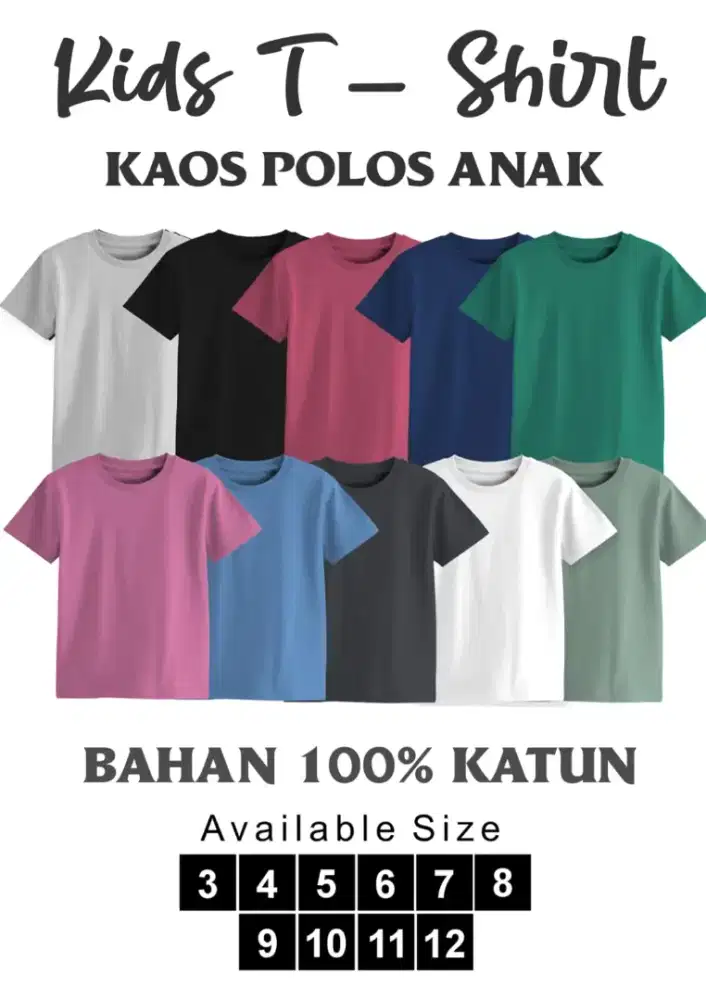 Kaos polos anak