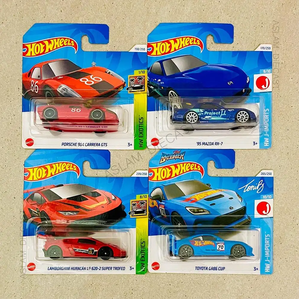 Take All HotWheels Porsche Lamborghini Huracan Mazda RX-7 Toyota GR86
