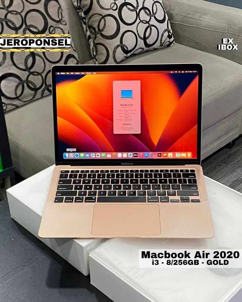 MACBOOK AIR 2020 i3 8/256GB GOLD EX IBOX MULUS CC RENDAH ADA MINUS