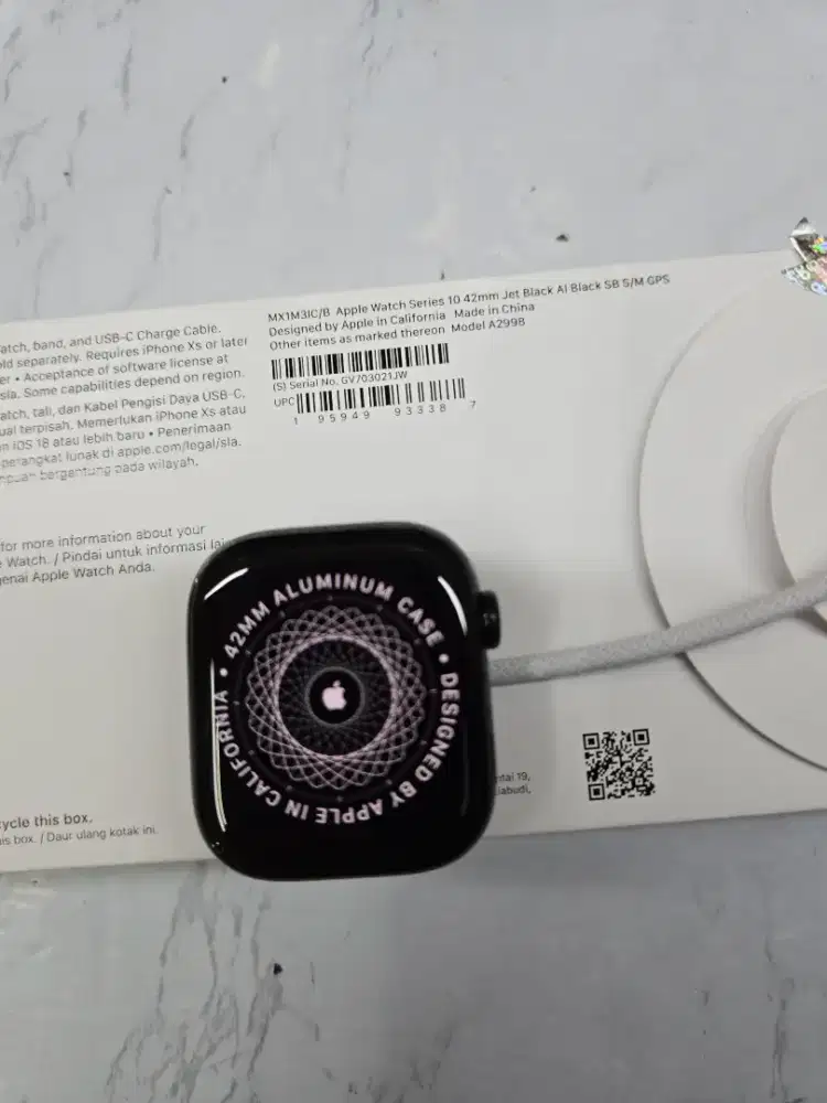 Apple watch series 10 42mm jetblack gps second resmi