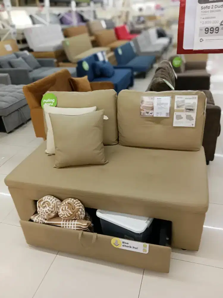 JUAL MURAH SOFA STORAGE 2 SEATER