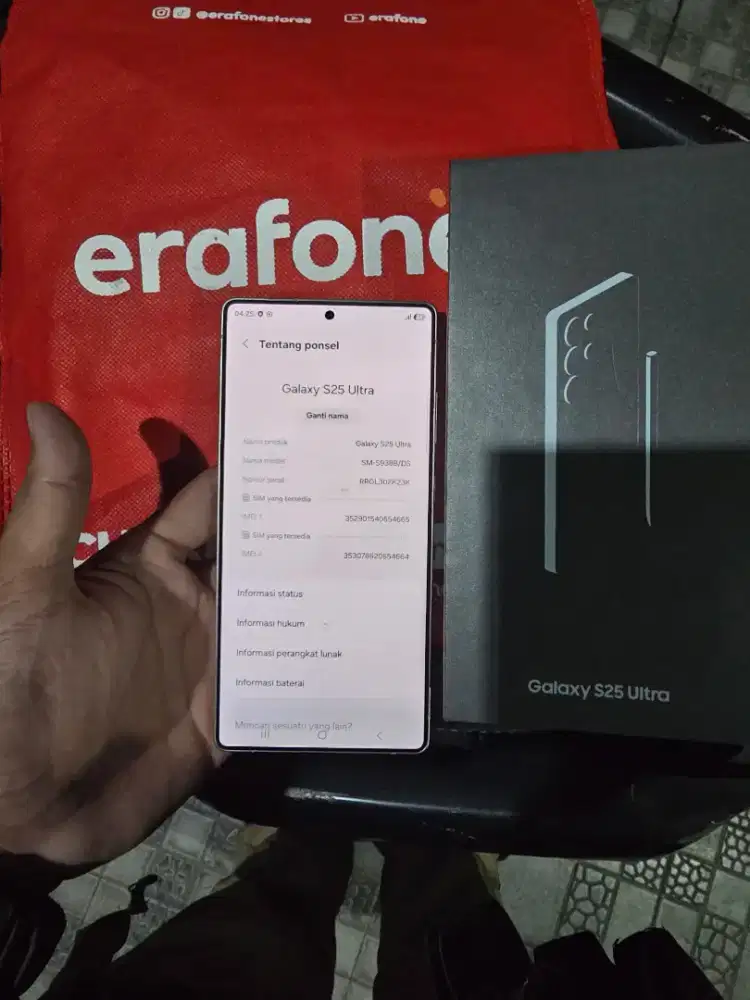 Samsung S25 Ultra sein 12/256 msih grnsi pjng lngkp ori like new bs TT