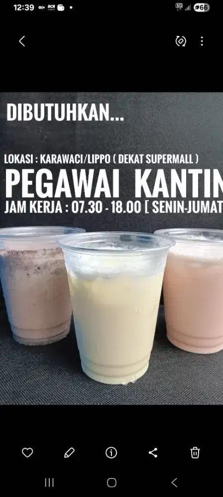 Dicari karyawati untuk dikantin daerah karawaci (lippo) dekat Supermal