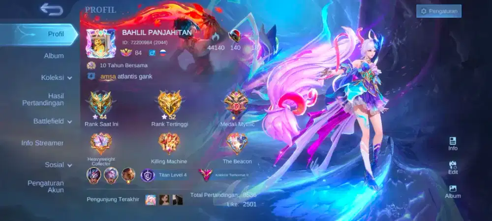 Akun Mobile Legends Akun Sudah 10 Tahun Bagus