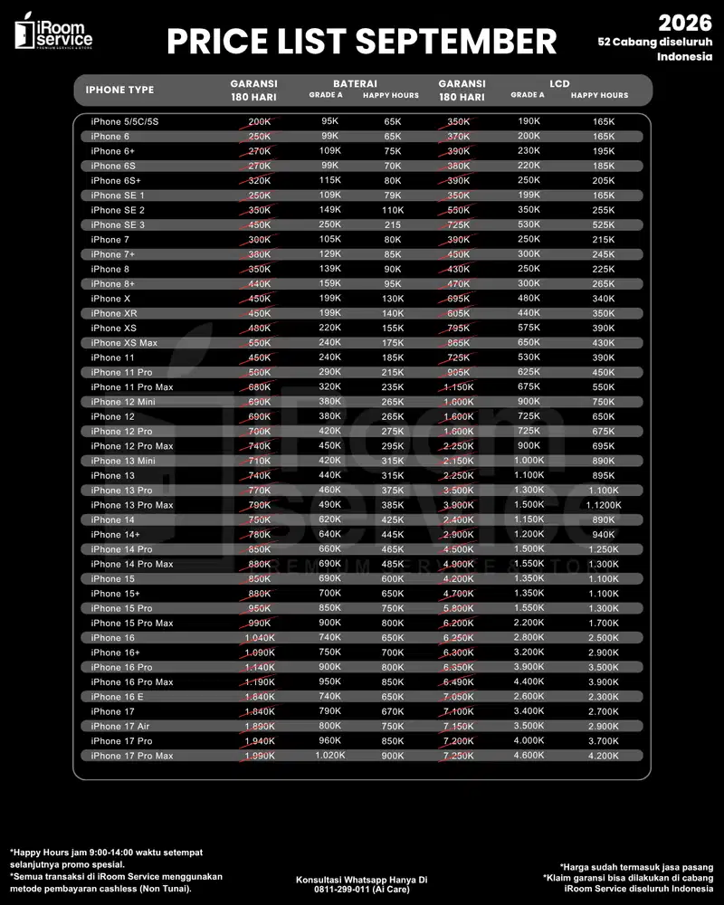 lcd iPhone promo di iRoom Service