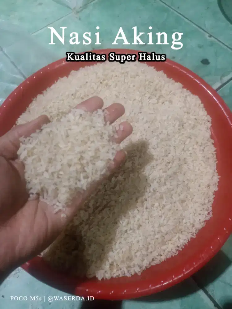Nasi aking super kering dan halus, dijual eceran dan grosir