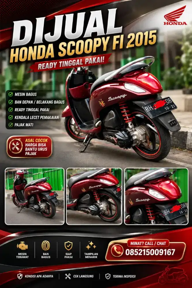 Jual Honda Scoopy tahun 2015 kondisi bagus
