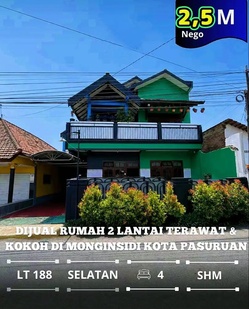 Di Jual Murah Rumah 2 Lantai Klasik Kokoh Tembok Double Beton
