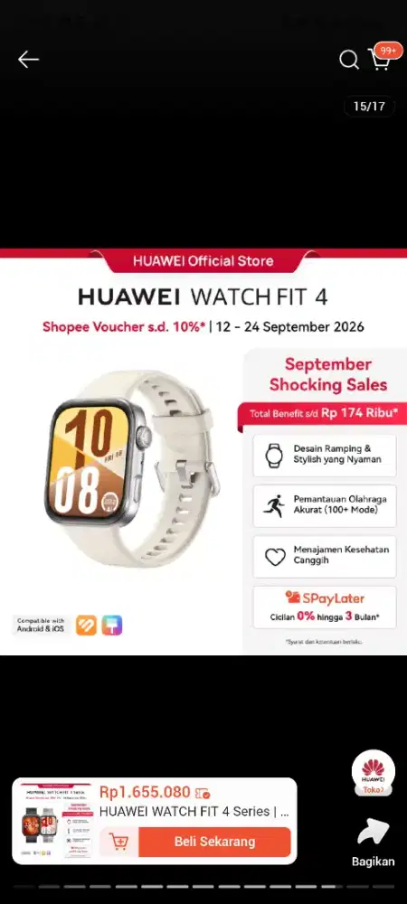 Huawei watch fit 4 white