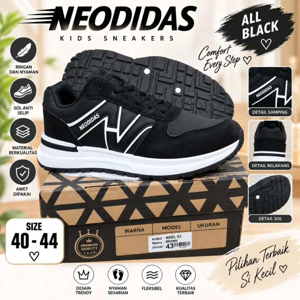 Neodidas Noel 02 black ukuran 40-44