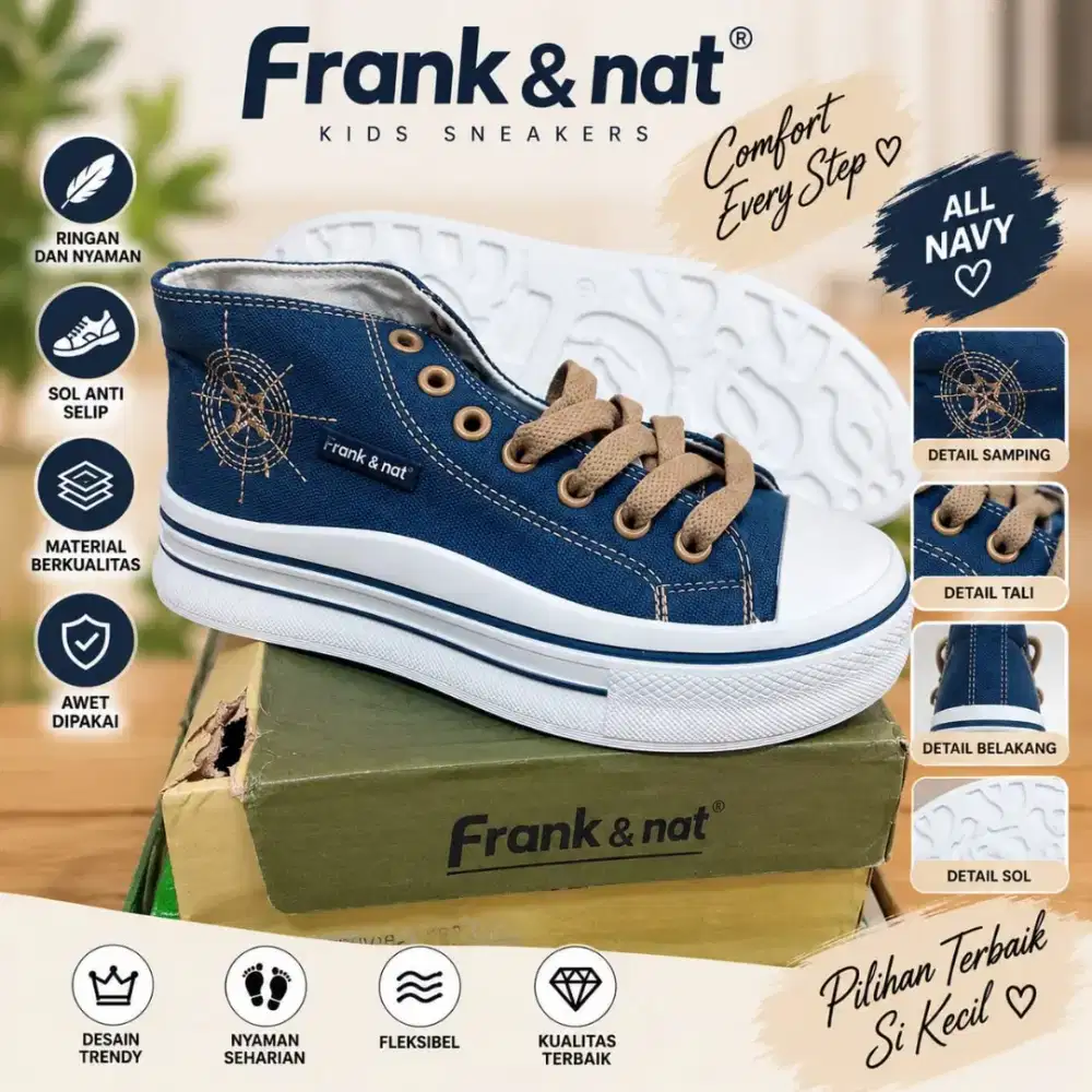 Frank & nat sepatu sneakers pria ukuran 44