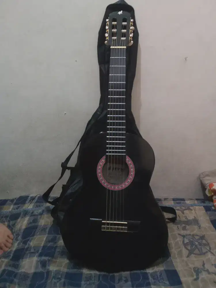 Gitar akustik elektrik custom 3\4 nillon utk anak umur 5 s\d 11 thn
