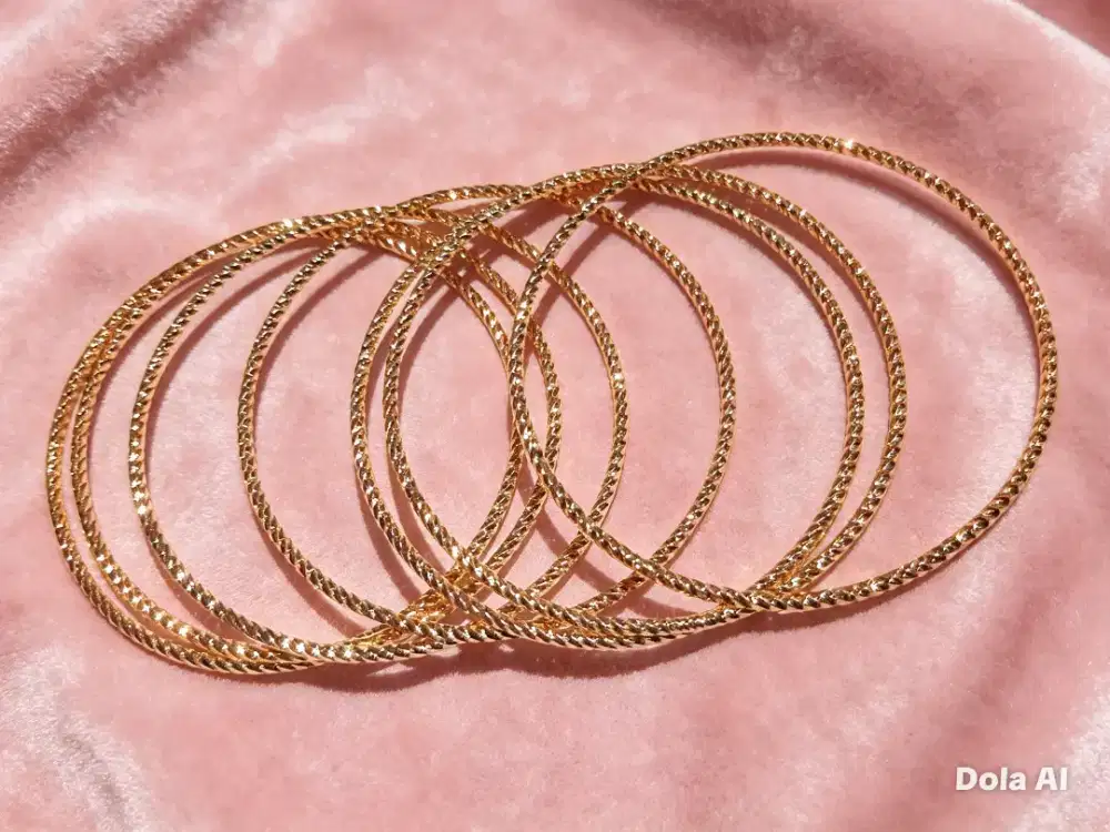 GELANG KRONCONG WANITA TITANIUM GOLD 7 PCS/SET