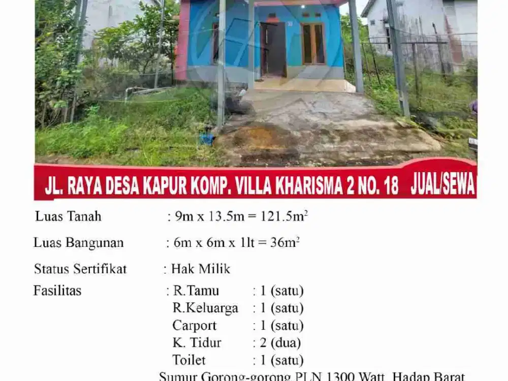 Rumah type 36 desa kapur