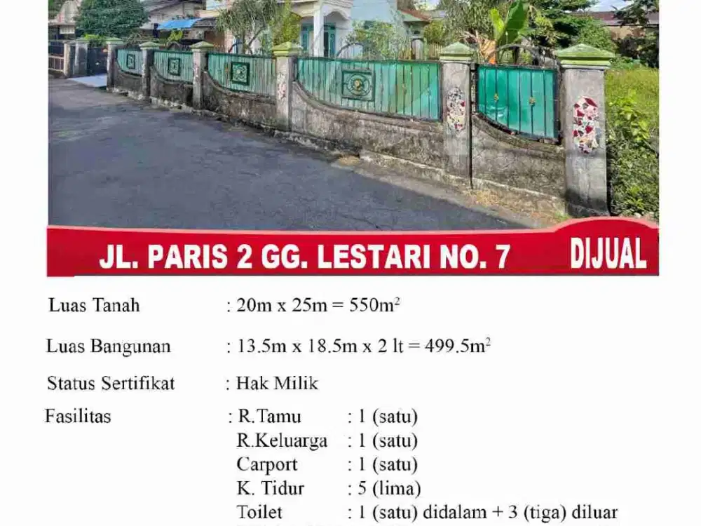 Rumah 2 lantai dgn halaman luas
