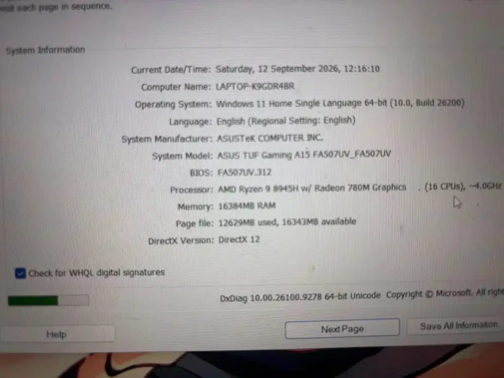 asus tuf gaming a15 fa507uv 16 GB RAM