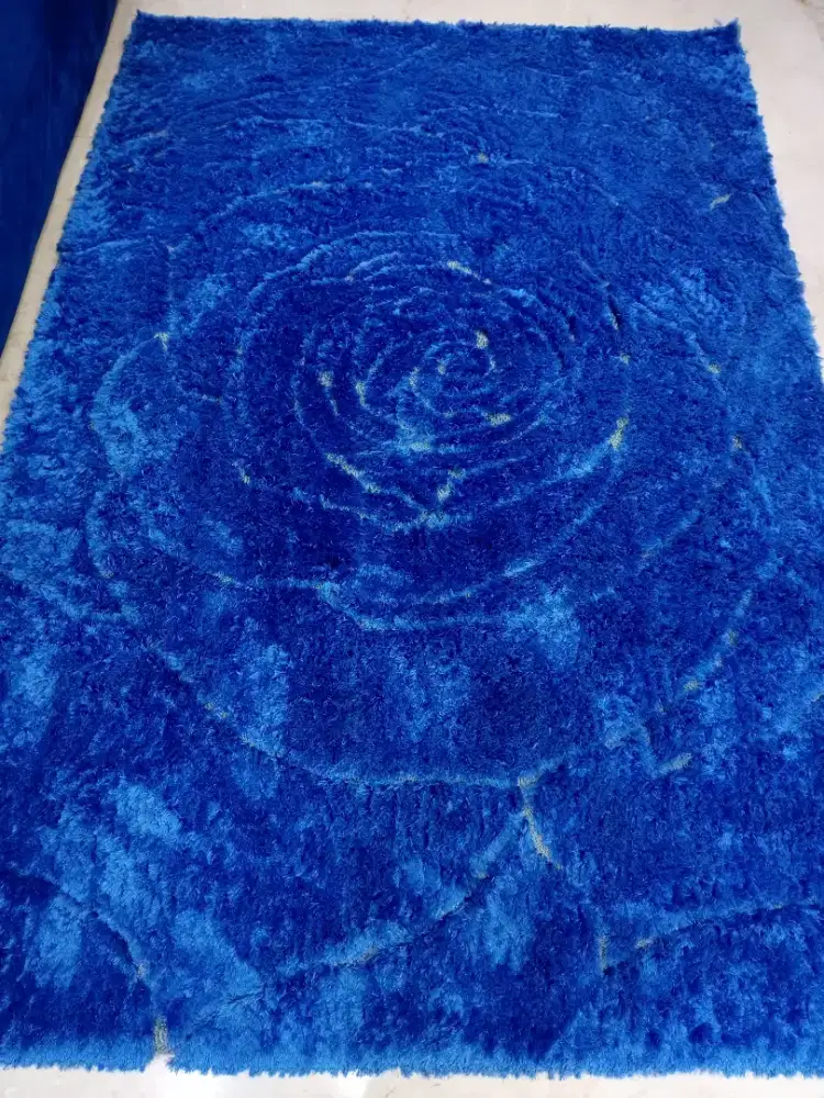 KARPET 3D BIRU MAWAR ELKTRIK JUMBO 2MX3M